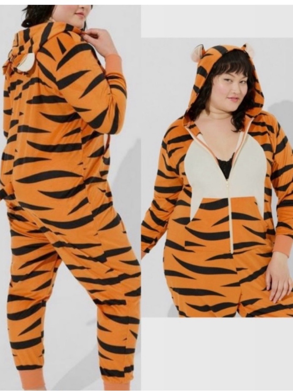 Tiger Striped Onesie Hoodie - Orange & Black Torrid/Disney